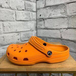 Crocs Classic Clogs Shoes Women 7 Men 5 Orange Unisex Waterproof Slip On Sandal